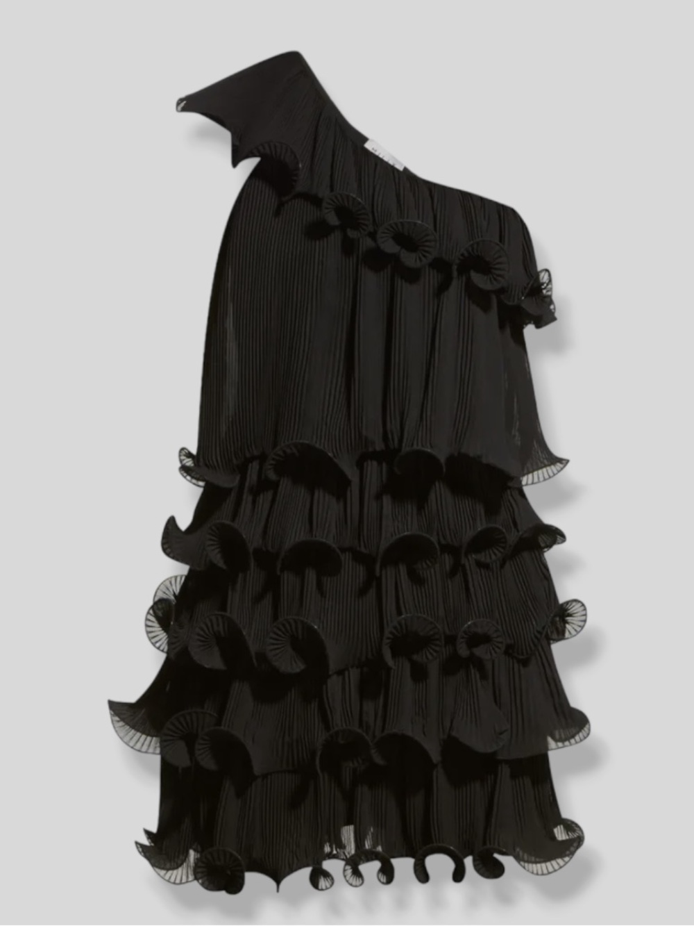 Milly Pleated Ruffle Mini Dress in Black Size 6 Like New